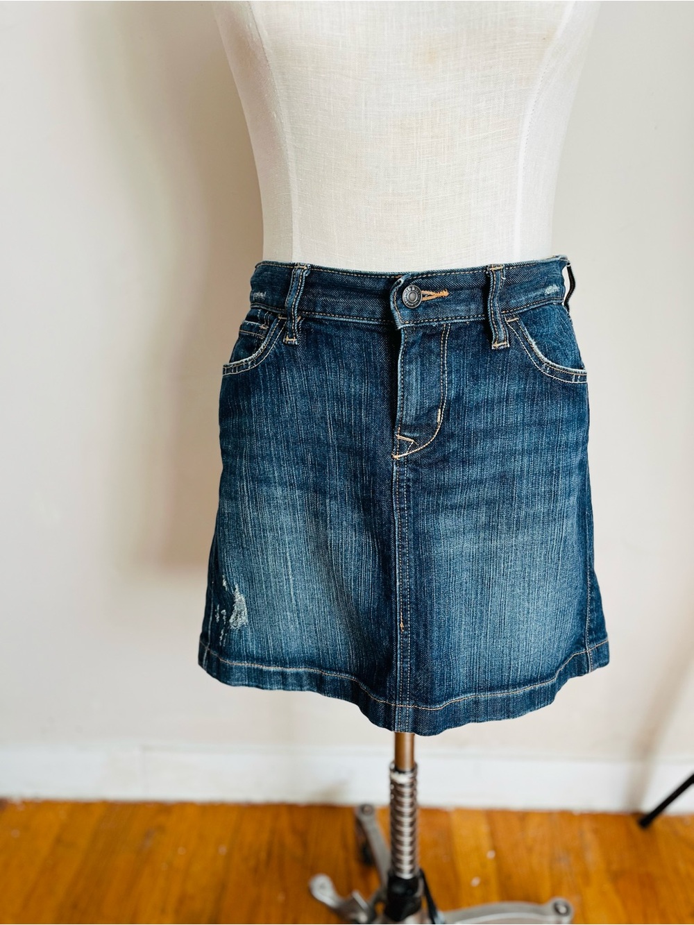 Denim Mini Skirt - Dark Blue